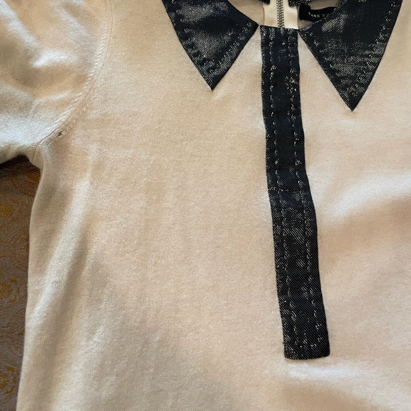 Marc Jacobs Ivory Cashmere Blend Unique Top Sweater XS Short Sleeved - Picture 4 of 10